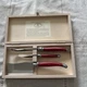NEW~Jean Dubost Laguiole Inox France Mineral 3pc Cheese Knife Set