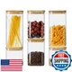 Homtop Glass Food Storage Containers 6-Pack w/Lids (25/37/50oz) High Borosilicat