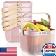 Roshtia 6 Pcs Plastic Mesh Storage Basket w/ Handle 9.8x10.2x7.1" Garden