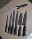 6 Calphalon CONTEMPORARY Knives, CHEF SANTOKU BREAD SLICER Etc. + Sharpener