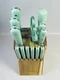 MARTHA STEWART Everyday 14 Piece Turquoise Blue Stainless Steel Cutlery Set