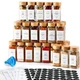 DWTS 36 Glass Spice Jars 4oz w/ Bamboo Lids, Empty Bottles, Labels & Shaker
