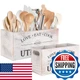 Natural Summertime 2 PC Wooden Utensil Holder,（With 4-Compartments size*1 + 3-Co