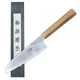 TAIE Kitchen knife, 7" Japanese Santoku knife Stainess Steel, Ash wood - Brown
