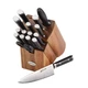 Anolon 17-Piece Japanese Stainless Steel Knife Block Set, Black