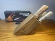 Vintage Chicago Cutlery SSB5 Walnut Tradition 5pc Knife Block Set USA