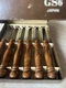 Gourmet Stainless Steel Steak Knives CTGS6 Vintage Set of 6 Wood Handles - Japan