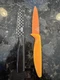 2 Kuhn Rikon Colori 8 / 9 Inch Paring Steak Knife Knives One Orange & One Black