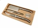 New Laguiole Jean Dubost 3-piece Stainless Steel Cheese Knives Set in Wooden Box