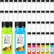 100x Roshtia 2oz Clear Plastic Juice Bottles with Lids - Reusable Liquid Shots