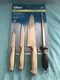 New Oster 4 PC Stainless Steel Paring Utility Chef & Sharpening Steel Knife Set