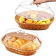 Milkary 2 Pack Wicker Bread Basket with Acrylic Lid, Imitation Rattan Bread Bask