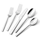 KINGSTONE Silverware Set, 40-Piece Forged Flatware Cutlery Set Premium Stainl...