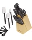 Farberware 22-Piece Never Needs Sharpening Triple Rivet Cutlery Knife Block Set
