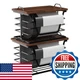 DEMEGA 2 Pack Stackable Trash Bag Holders with Wood Top, Large & Small Garbage B
