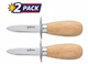 Winco 2-Pack Oyster/Clam Knife Stainless Steel Blade Wood Handle