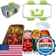 YINGRACE 7-Piece Stainless Steel Food Storage Containers Set Clear Lids 169oz 20
