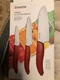 Kyocera ULINE - 3 Piece Red  ceramic Revolution Series Knife Set New
