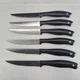 J.A Henckels stainless steelSteak Knives 13879-120 4.5 Blade Lot of 6 Blk Handle