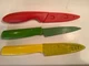 Kuhn Rikon COLORI+ Straight & Serrated Paring Knife Set, Red, Yellow, Green