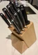 Amazon Basics Knife Block Set Stainless Steel Kitchen Knives Wood Block Complete