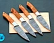 CUSTOM MADE HAND FORGED DAMASCUS STEEL CHEF'S STEAK KNIFE SET 2719