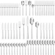 KINGSTONE Silverware Set with Serving Utensils, 65-Piece 65-Piece, Silver 