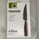 GreenPan Premiere Titanium 4‑Pc Steak Knife Set &ndash; Walnut Handles w/Covers NEW