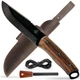 BeaverCraft Bushcraft Knife Full Tang 9.8" - Bush Knife with Fire Starter & L...