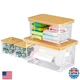 FELIZHOUSE 4 Pack Trash Bag Holder with Bamboo Lid Stackable Garbage Bag Dispens