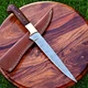 Custom Hand Made Forged Damascus Steel Fillet Chef Knife W Leather Sheath 2774