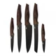 Oster Godfrey 5 Piece Stainless Steel Black Cutlery Set With Wood Print Handles