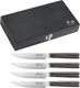 Cangshan 4-Pc German Steel Pakkawood Steak Knife Set with Rubberwood Box - NIB