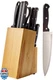 Amazon Basics 14-Piece High Carbon Stainless Steel Kitchen Knife Set with Sha
