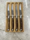 VTG Laguiole Steak Knife Set 4 Wooden Holder Rosewood Handles  Full Tang NICE