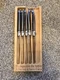 Jean Dubost Laguiole de Table 5 Steak Knives with Black Handles Made In France