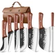 Topfeel 8PCS Chef Butcher Fish Knife Set for Meat Cutting with Roll Bag, Hand...