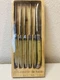 Set of 6 authentic French Jean Dubost Laguiole  steak knives ivory color, new