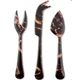 Thirstystone Marble Look Cheese Fork Knife & Spade Set of 3 New