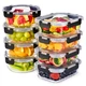 Sorbus Glass Meal Prep Containers, Freezer/Oven Safe Food Storage w/ Airtight Li