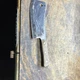 Property Of Mosca Bro Meat Cleaver 7in Straight Blade Wood Handle Hanging Hole