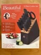 Beautiful by Drew Barrymore 12Piece Cutlery Set w Wood Block, Blk Soft Grip NIB