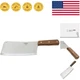Forged Stainless Steel 8-Inch Cleaver - Elegant Wooden Handle & Dishwasher Safe