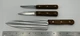3 Chicago Cutlery Kitchen Knives 1x C42 Chefs Knife & 2x Paring 100S & 102S Wood
