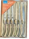 Amefa Virgule Mirror Steak Knife Set Stainless Steel Silver UK Design 6 Pc - NEW