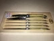 Set of 6 authentic French Jean Dubost Laguiole  steak knives cream color, new