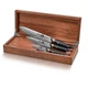 Klaus Meyer Luxor Damascus Steel 3 Piece Knife Set with Sapele Wood Box