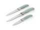 Oster Lindbergh 14 Piece Stainless Steel Cutlery Set in Green with Soft Grip Han