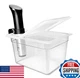 Everie Sous Vide Container 12 Quarts with Universal Collapsible Hinged Lid, Comp