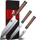 SHAN ZU 3PCS Japanese Knife Set 9-Layer 10Cr15MoV Steel Red Sandalwood - NIB